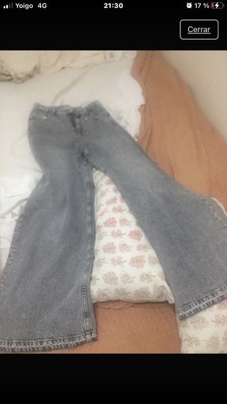 Pantalones campana grises