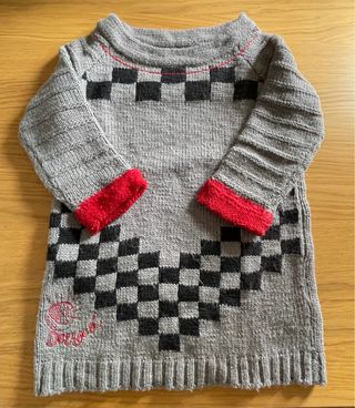 Jersey Desigual M - Gris y Rojo con lana 