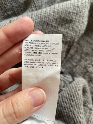 Jersey Desigual M - Gris y Rojo con lana 