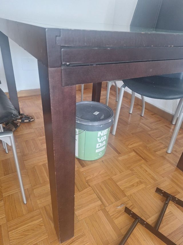 Mesa comedor cristal-madera