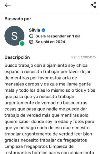 Soy chica española busco trabajo con alojamiento p