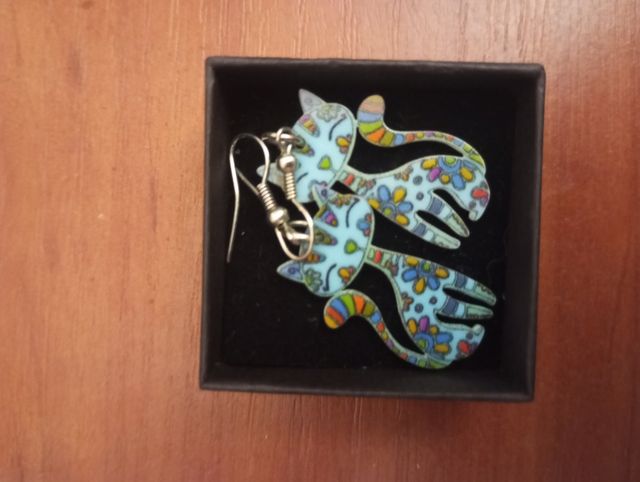 Pendientes gatos multicolor