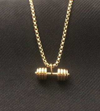 "OFERTA" Colgante de Mancuerna Dorado