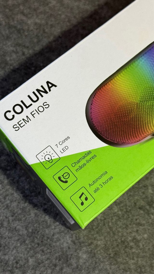 Coluna Bluetooth Portátil LED