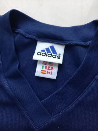 Maglietta Adidas V-Neck XL Blu/Giallo