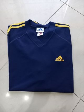 Maglietta Adidas V-Neck XL Blu/Giallo