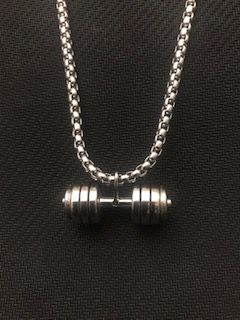 "OFERTA" Colgante de Mancuerna Platiado