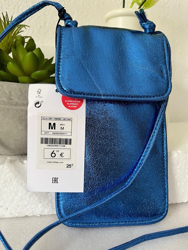 Bandolera metalizada azul