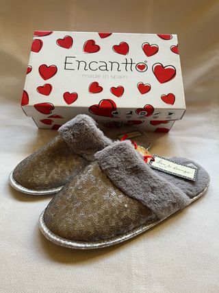Zapatillas Encanto grises y plateadas