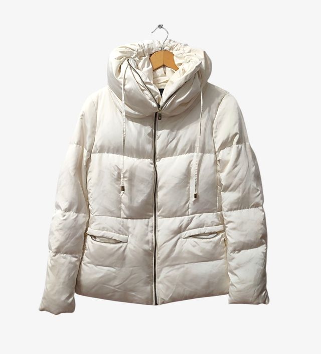 Abrigo acolchado blanco Zara mujer Talla XL