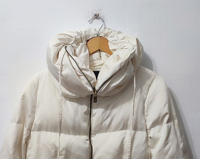 Abrigo acolchado blanco Zara mujer Talla XL