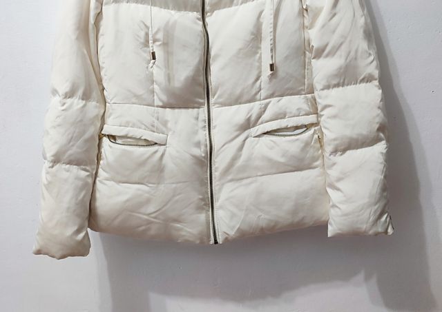 Abrigo acolchado blanco Zara mujer Talla XL
