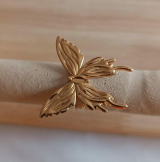 Anillo mariposa dorado