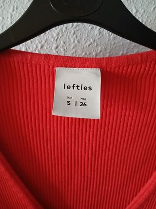 Top Lefties coral canalé talla S