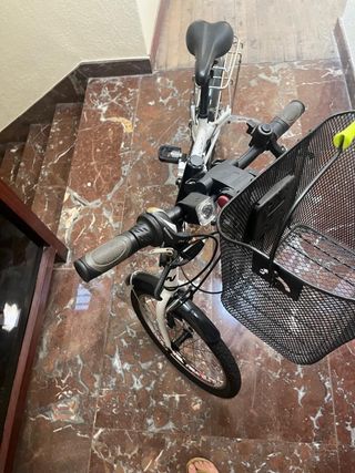 Bicicleta plegable WST ligera + cesta