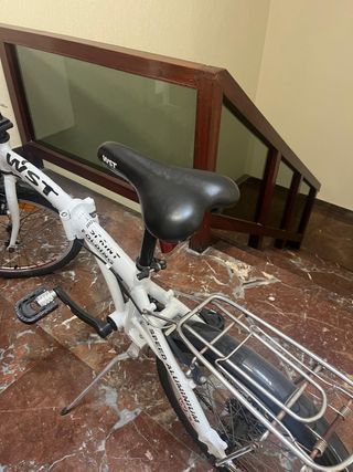 Bicicleta plegable WST ligera + cesta
