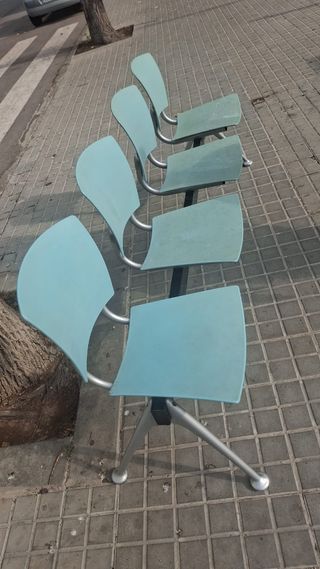 4Sillas de recepcion - turquesa