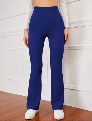 Pantalones azul marino de canalé