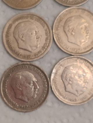 12 Monedas 5 Ptas Franco.Con errores de acuñacion