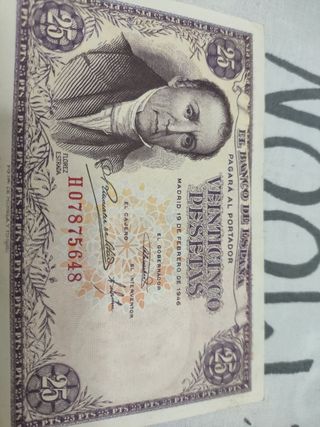 Billete 25 Pesetas 1946 sin circular 