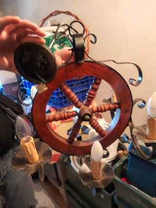 Lampara vintage rueda barco