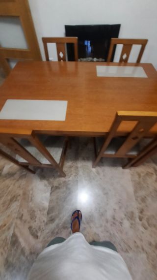 Mesa comedor madera 4 sillas