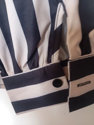 Blusa listrada acetinada XL