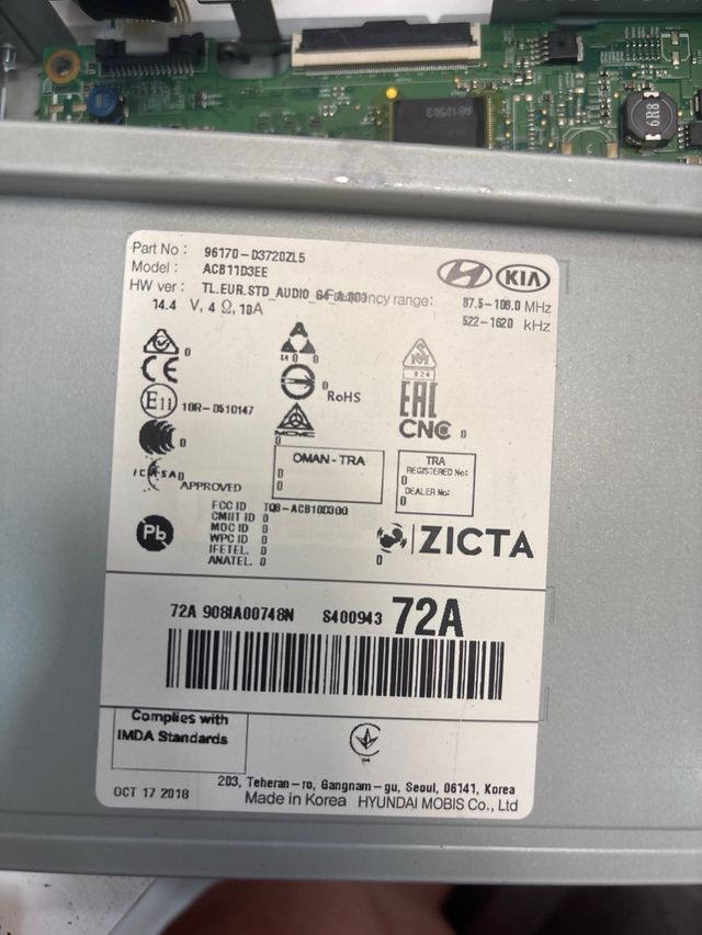 Radio Hyundai Tucson 2019