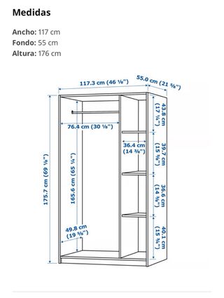 Armario 3 puertas Ikea - marrón oscuro