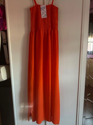 Vestido largo anaranjado XL-XXL es color fluor