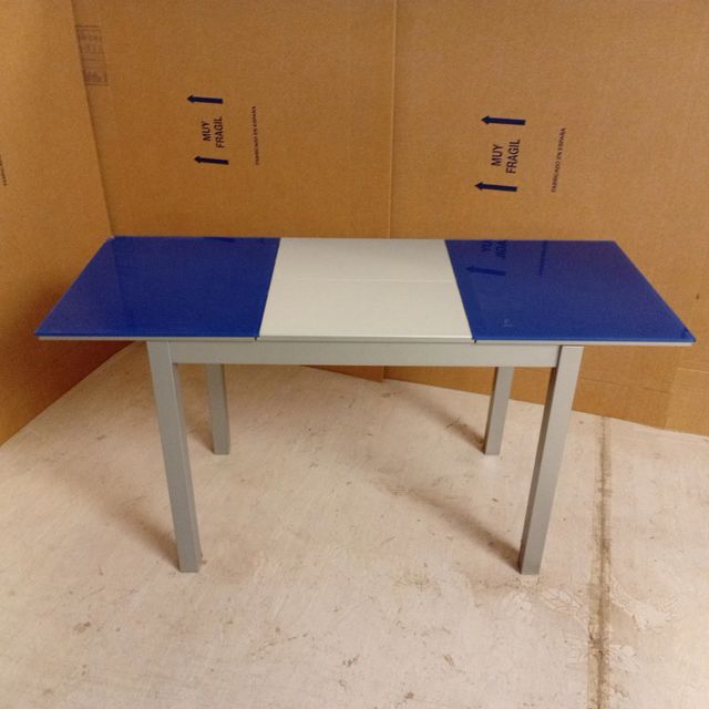 Mesa Cocina Extensible Azul Gris