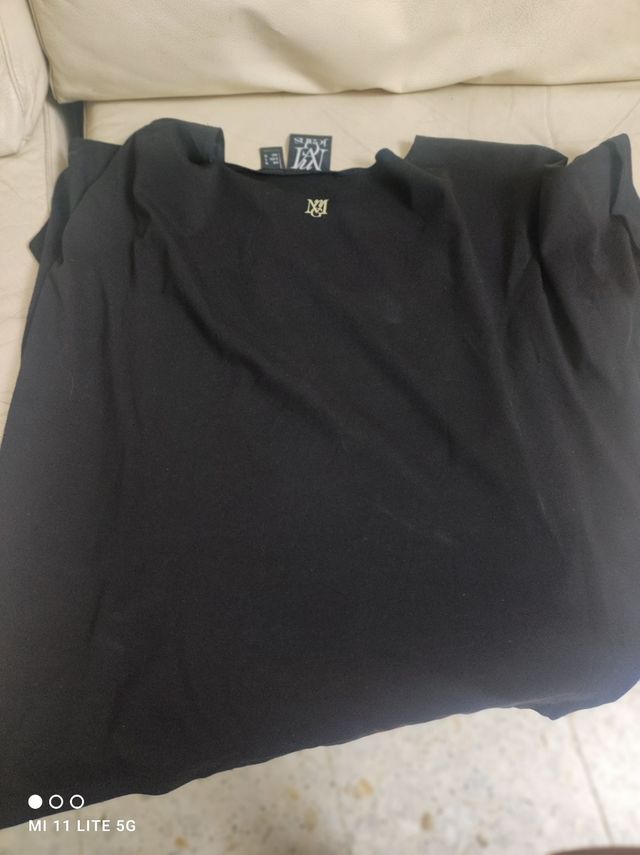 Camiseta negra Mango M - manga corta