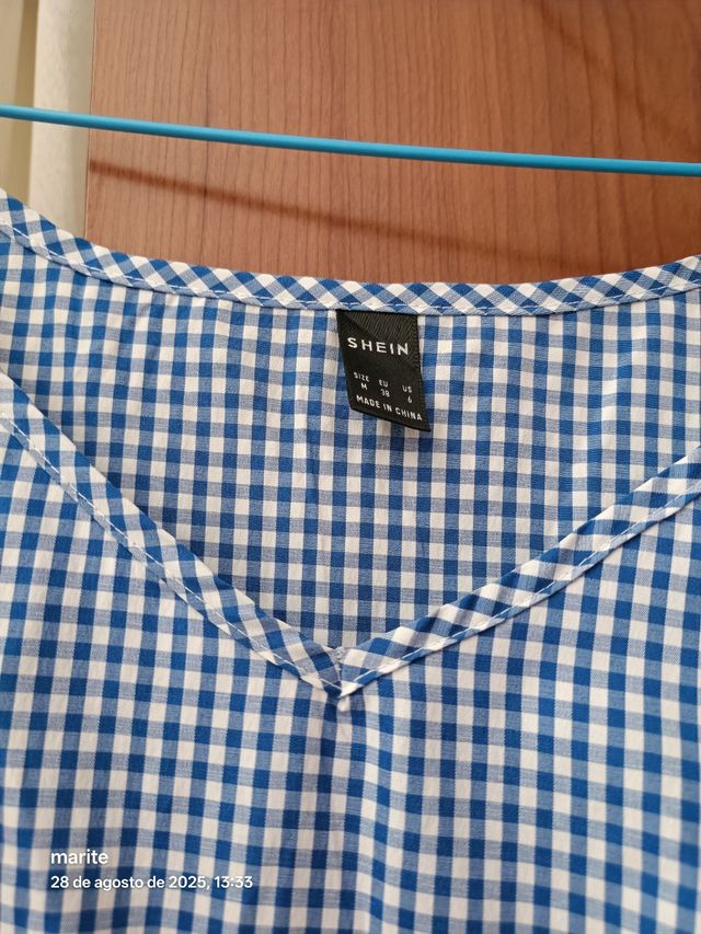 Blusa Top Cuadro Vichy SHEIN (Talla M)