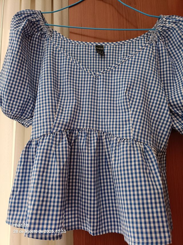 Blusa Top Cuadro Vichy SHEIN (Talla M)