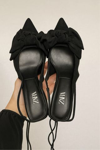 Zapatos de tacón bajo ZARA con lazo - 37