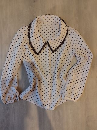 Blusa años 70 - lunares rosa