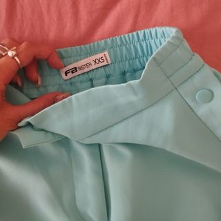 Pantalones anchos turquesa