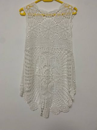 Top crochet blanco