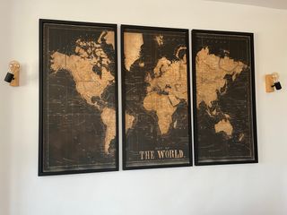 Tríptico mapa mundo vintage