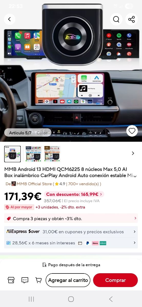 Carplay MMB Android 13 HDMI QCM6225 8GB+128GB