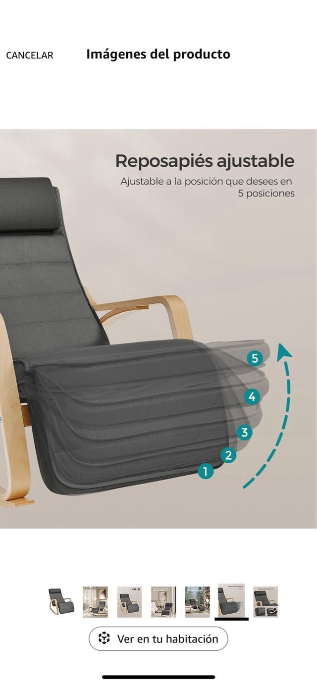 Mecedora gris de madera