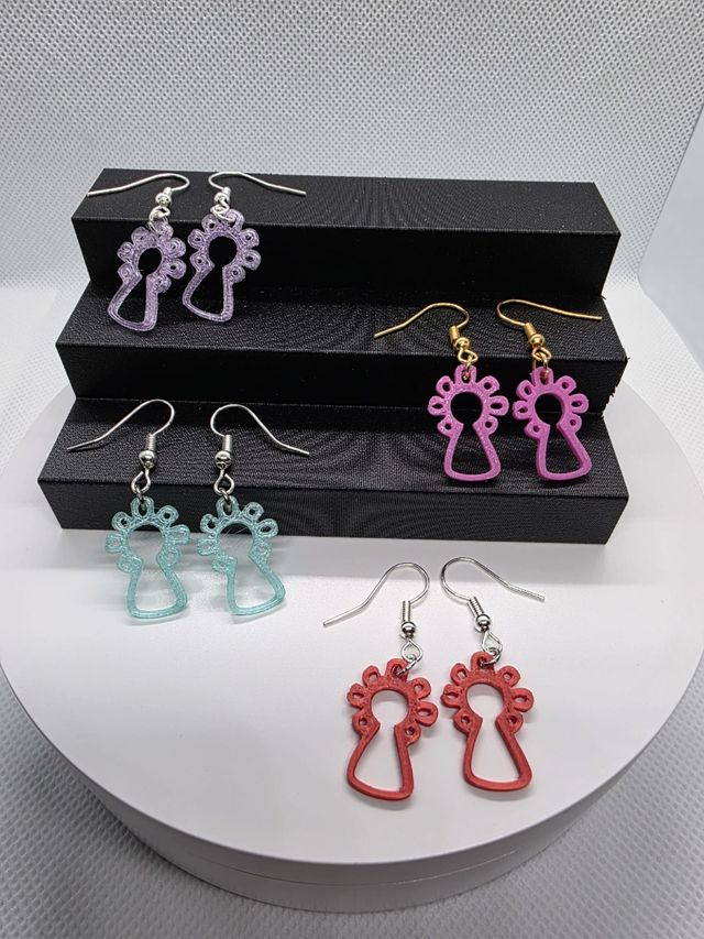 Pendientes Virgen Pilar 3D - color personalizable
