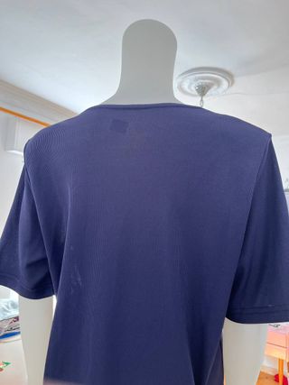 Blusa azul manga corta - detalle corazón