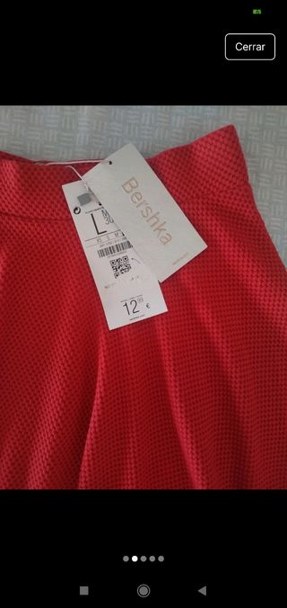 Minifalda roja Bershka - Talla L