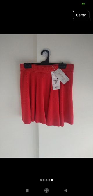 Minifalda roja Bershka - Talla L