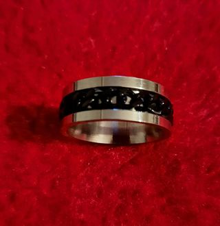 Anillo cadena negra - Acero
