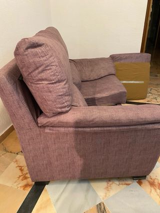 RECOGIDA EN MALAGA. sofá 2 plazas - marrón/gris.