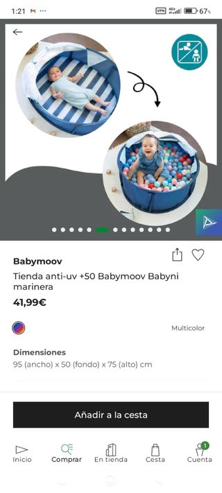 Babymoov Babyni marinera: tienda anti-UV