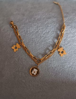 Pulsera dorada acero inoxidable
