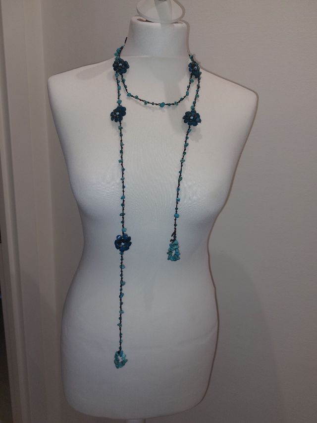 Collares con cuentas de cristal metale cuero...